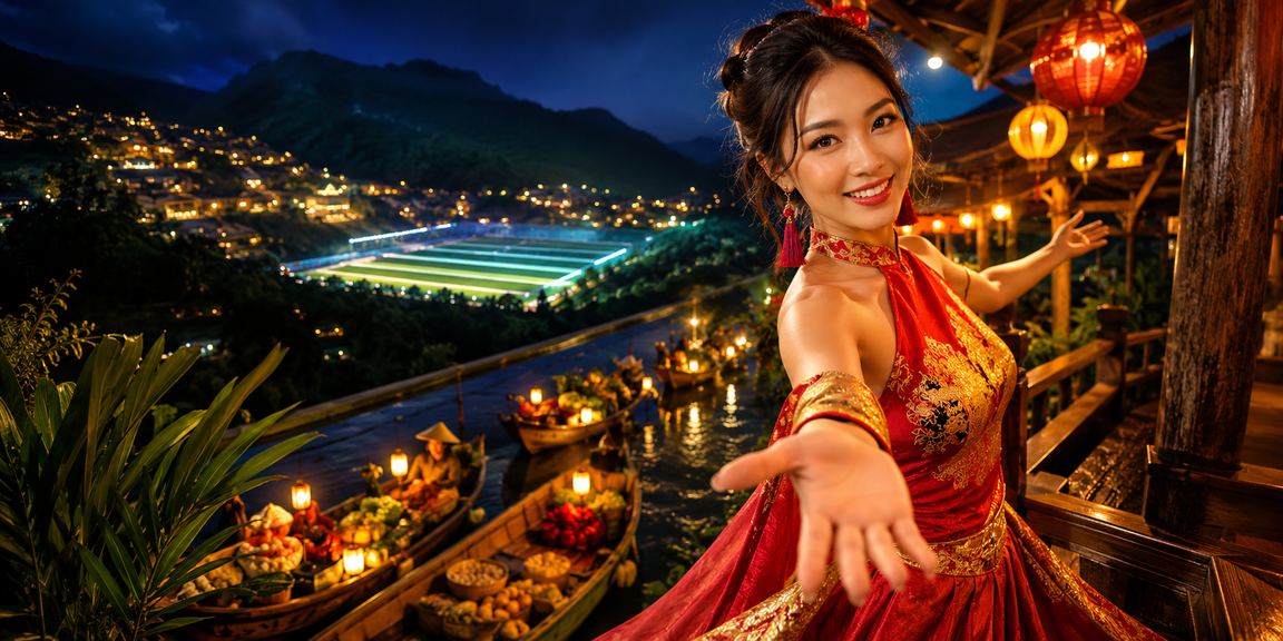 Lễ hội cá cược và giải trí tại Sapa với khung cảnh núi rừng Tây Bắc hùng vĩ về đêm